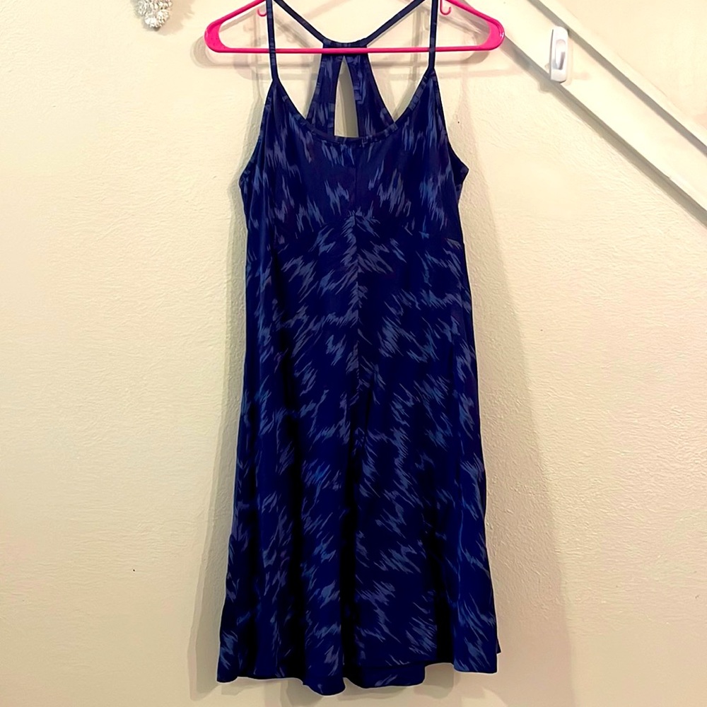 Patagonia Navy Blue Patterned Strappy Slip Dress